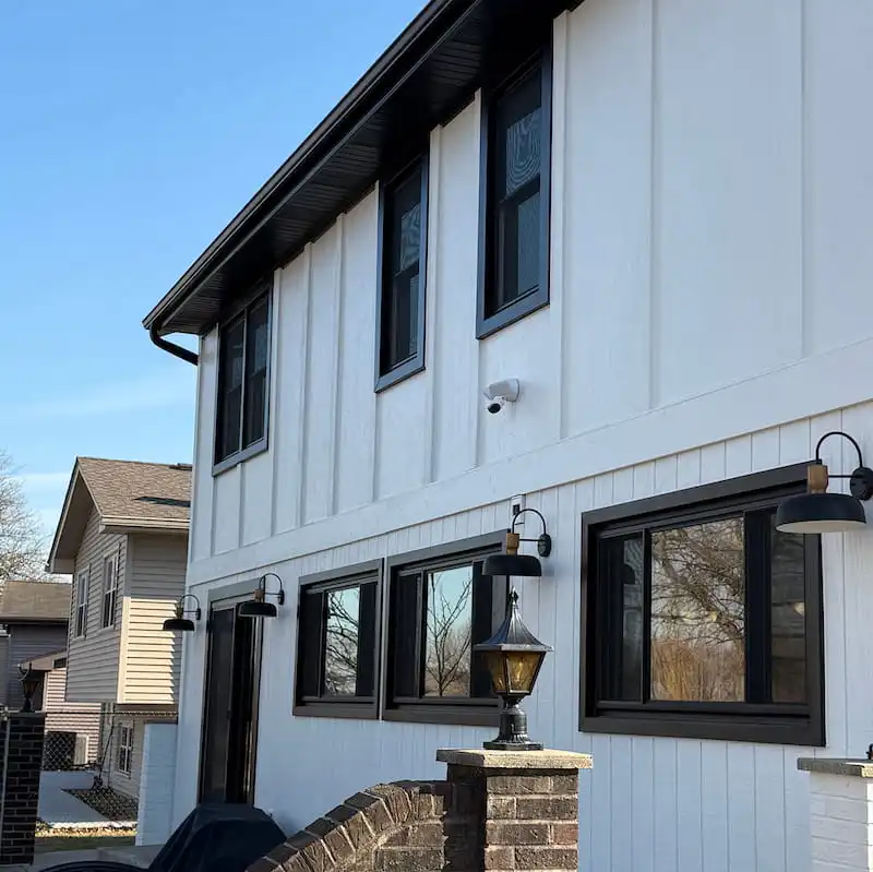 Modern house exterior with replacement windows in Addison, IL