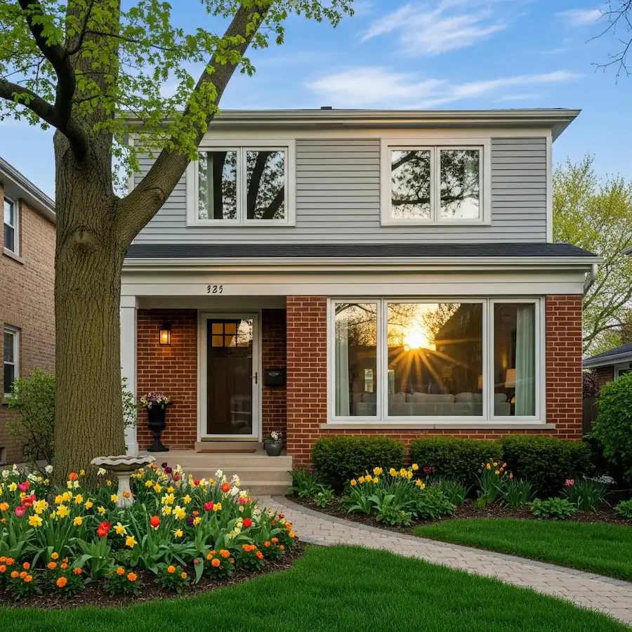 House with new front windows in South Barrington, IL